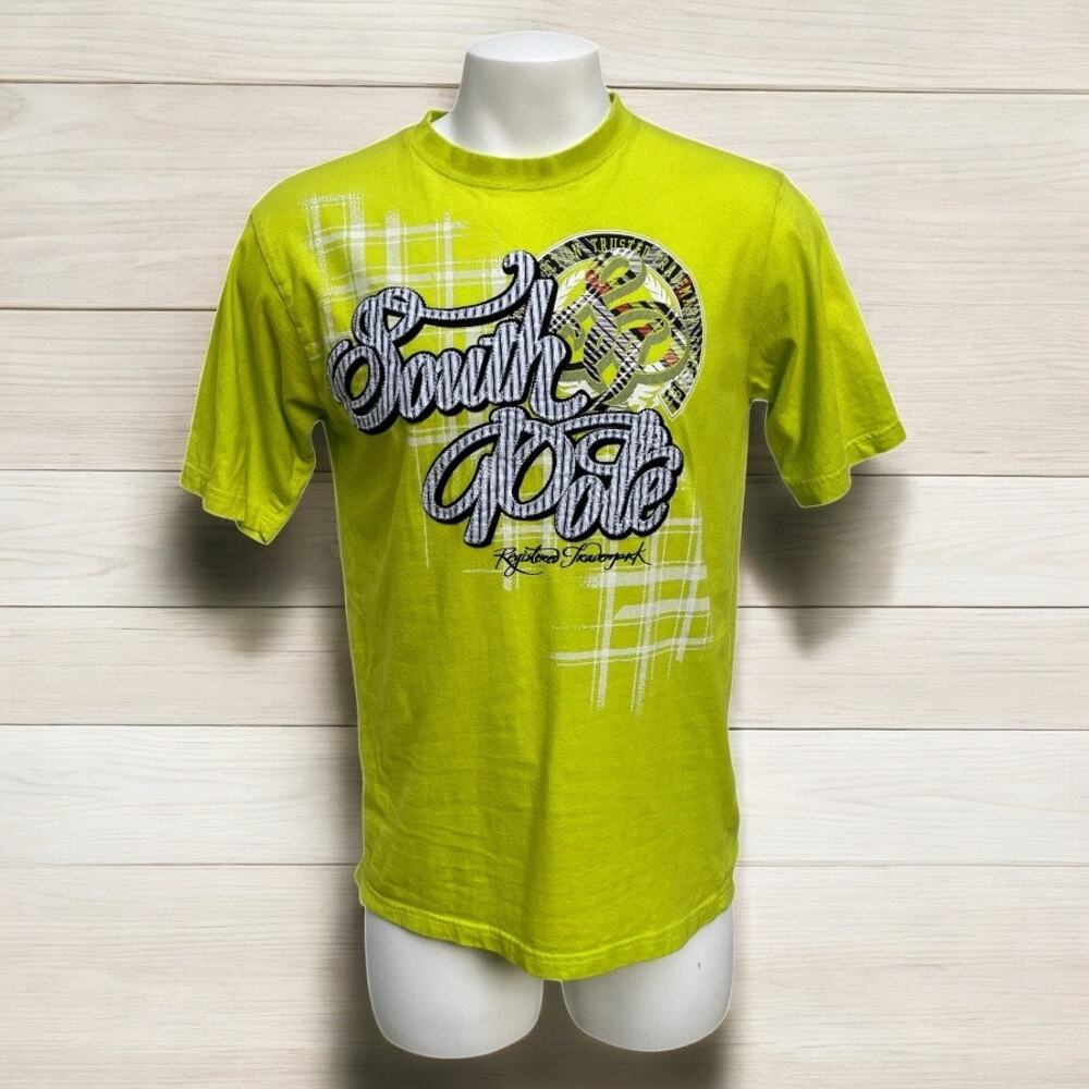 SouthPole T Shirt Sz‎ M Neon Green Y2K Jesse Pinkman Skater Punk Streetwear